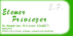 elemer priviczer business card